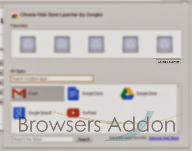 Chrome Web Store Launcher selecting favorite apps