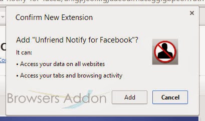 Unfriend Notify for facebook chrome confirmation