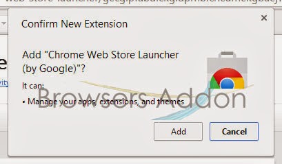 Chrome Web Store Launcher chrome confirmation